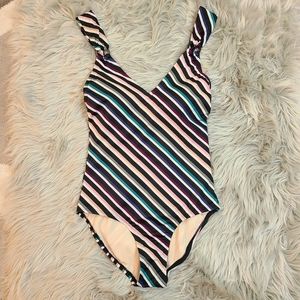 Kona Sol Rainbow Striped One Piece Swimsuit